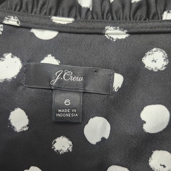 J.crew women's blouse top size 6 polkadot black and white - Picture 4 of 9